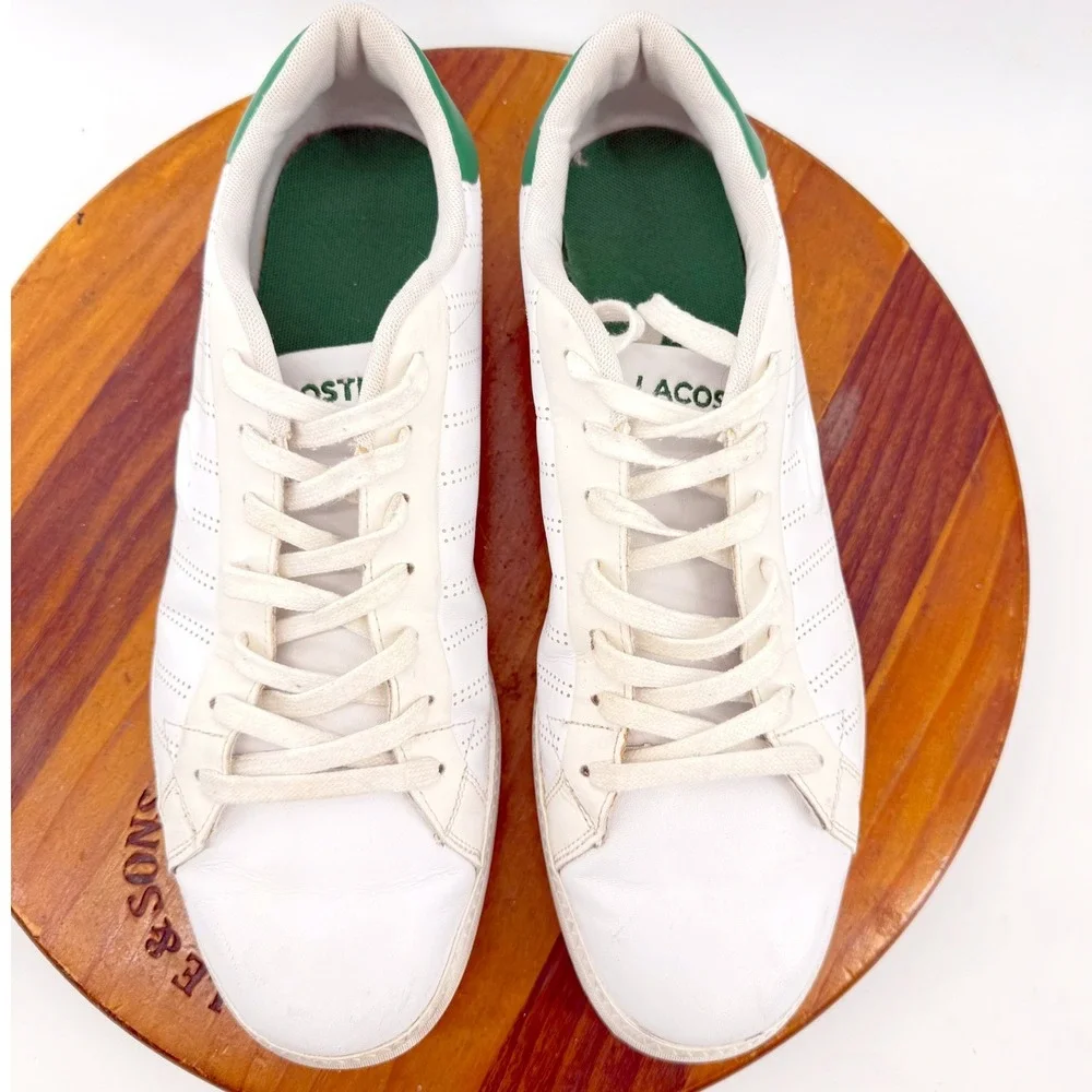 Lacoste Graduate 318 1 Sneakers Mens 11 White Green Leather Low Top